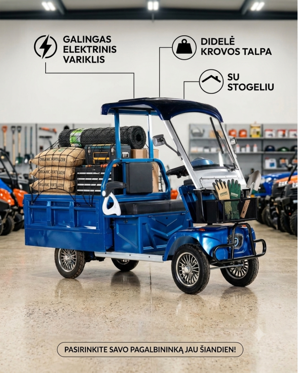 Elektrinis krovininis keturratis motoroleris N-7
