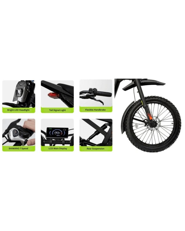 GT2000 elektrinis dviratis off-road dirt bike