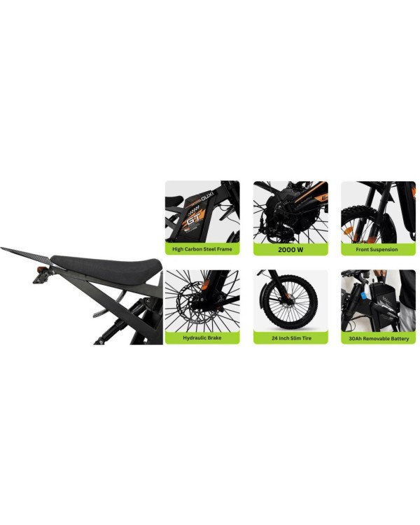 GT2000 elektrinis dviratis off-road dirt bike