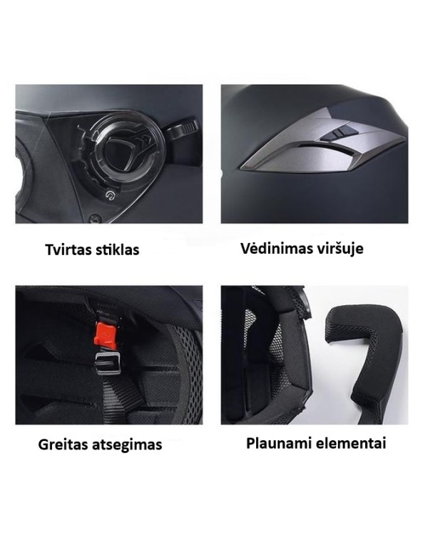 Šalmas atviras Šalmas atviras