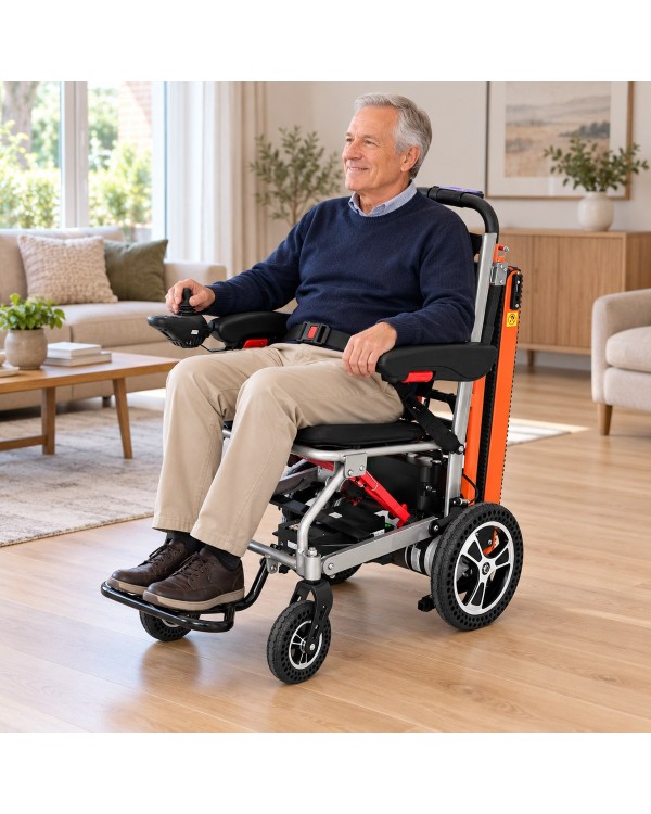 Elektrinis neįgaliųjų vežimėlis su laiptų kopikliu FL02 (2 in 1, iki 159 kg)