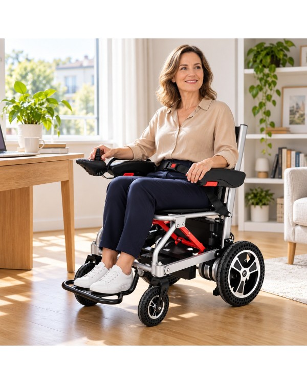 Elektrinis neįgaliųjų vežimėlis su laiptų kopikliu FL02 (2 in 1, iki 159 kg)