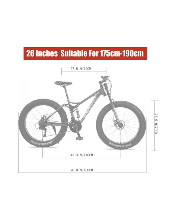 Fatbike dviratis GYT27 26" Juodas