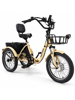 Triratis elektrinis dviratis Motiro "M19" kreminis