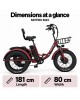 Sulankstomas triratis elektrinis dviratis Motiro "M22" raudonas